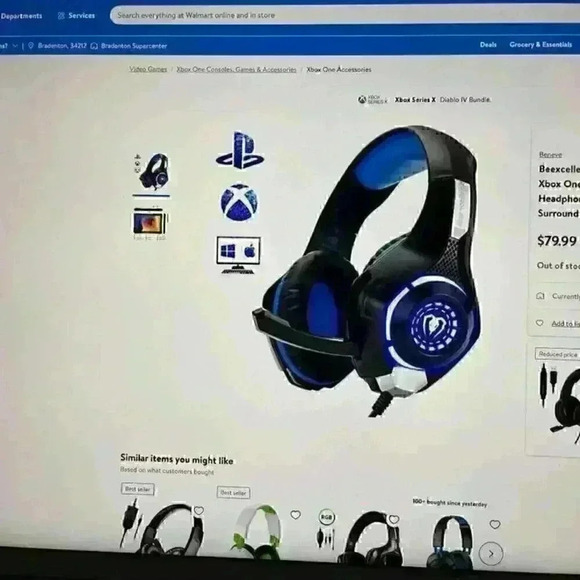 Beexcellent Gaming Headset for PS4 Xbox One PC Mac Controller.BRAND NEW - Picture 2 of 9